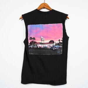 In-N-Out Burger Black Graphic Tank Top Retro California Restaurant Tee Small
